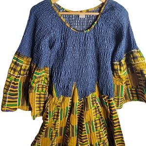 African print and jean Dress